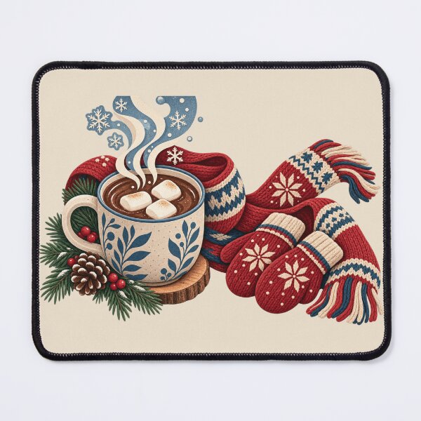 Item preview, Hot Chocolate Lover Gift – Cozy Winter Cocoa, Scarf and Mittens Design designed and sold by astersgraphics.