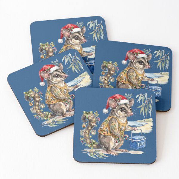 Item preview, Cute Sugar Glider Beach Christmas – Aussie Bush Holiday Art designed and sold by Wennebabs.