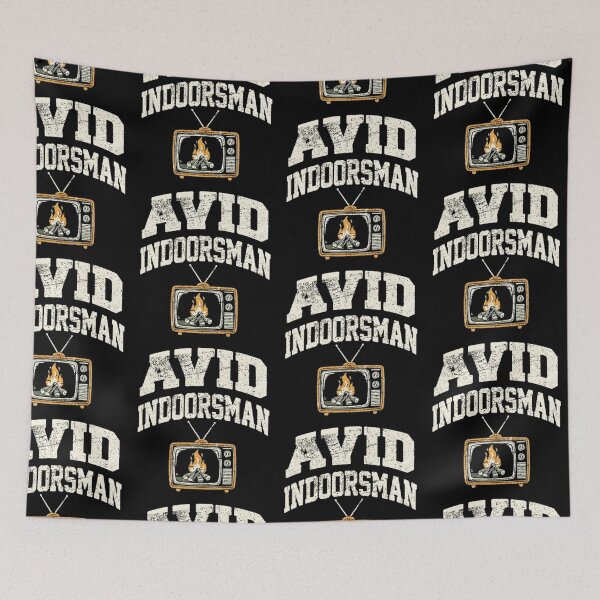 Item preview, Avid Indoorsman Funny Camping Retro TV Introvert Humor designed and sold by Machomanshop.