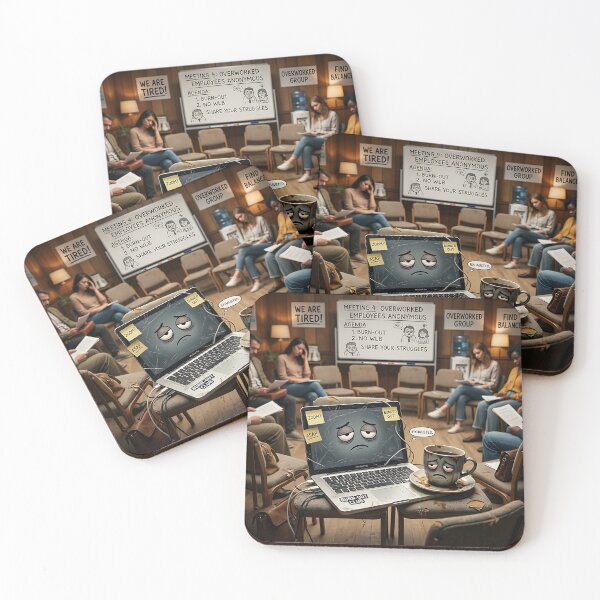 Item preview, Overworked Laptop Support Group Office Burnout Humor designed and sold by Michaelragheb.