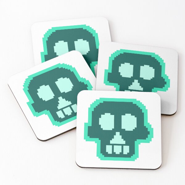 Item preview, Mint Green Pixel Skull Spooky Cute Retro Gaming Design designed and sold by YourPalCujoShop.