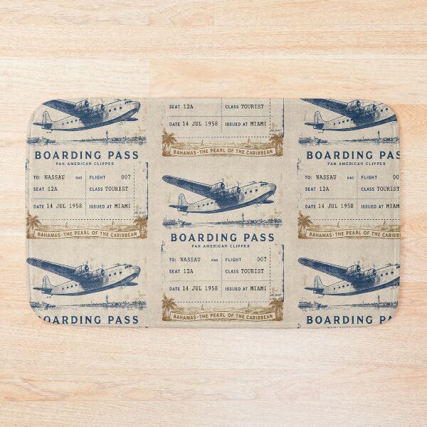Item preview, Nassau Vintage Boeing Clipper Mid‑Century Travel Stamp designed and sold by stickercuffs.