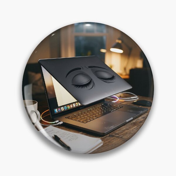 Item preview, Sleepy Laptop Closing Lid Late Night Work Done designed and sold by Michaelragheb.