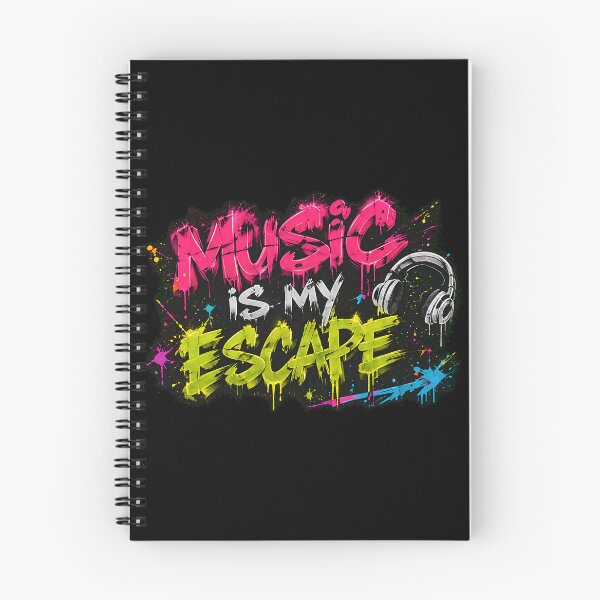 Item preview, Rave Music Is My Escape – Neon EDM Graffiti Headphones designed and sold by RH Design Lab.