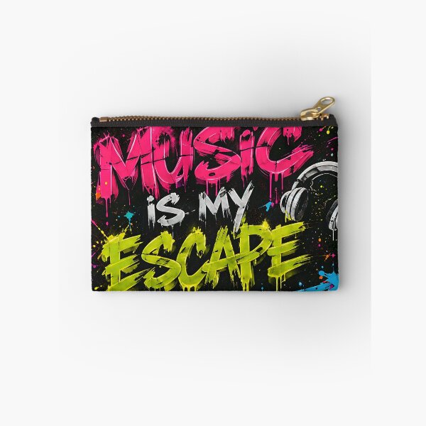 Item preview, Rave Music Is My Escape – Neon EDM Graffiti Headphones designed and sold by RH Design Lab.