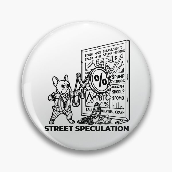 Item preview, Street Speculation Funny Crypto Slingshot French Bulldog Stock Market Meme designed and sold by The Bold Line Studio.