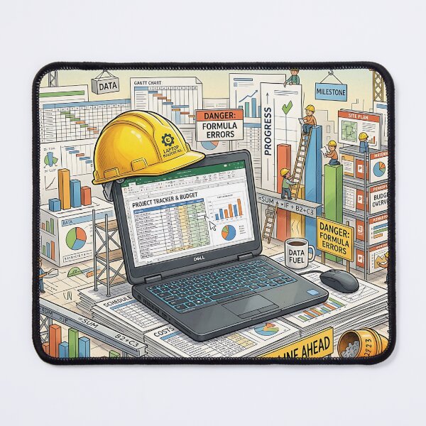 Item preview, Laptop Construction Site Budget Project Tracker Art designed and sold by Michaelragheb.