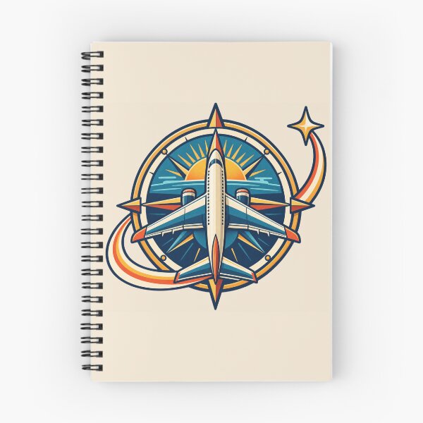 Item preview, Pilot Gift – Retro Airplane Compass and Flight Path Design designed and sold by astersgraphics.