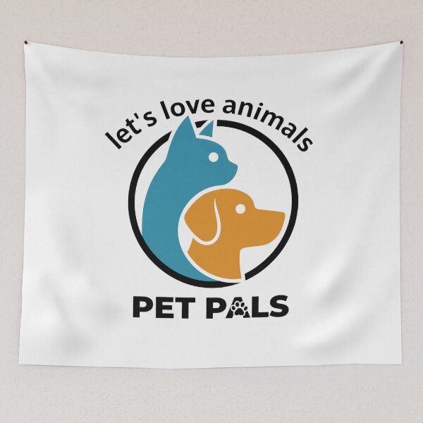 Item preview, Let's Love Animals Dog and Cat Emblem designed and sold by Nela-&-Lena.