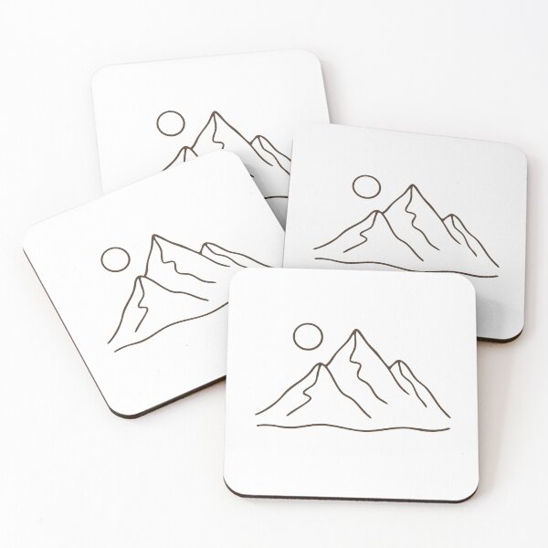 Item preview, Minimal Mountain Range Sun Line Art Landscape designed and sold by Stayfrostybro.