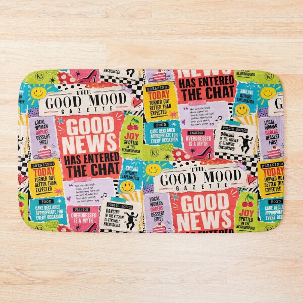 Item preview, Colorful Good Mood Retro Newspaper Collage Art designed and sold by K3DreamKreations .