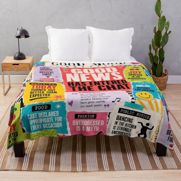 Item preview, Colorful Good Mood Retro Newspaper Collage Art designed and sold by K3DreamKreations .
