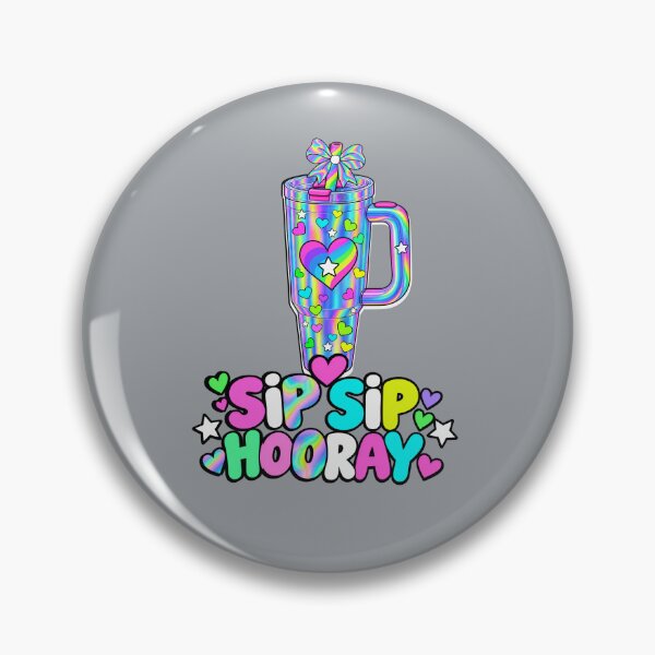 Item preview, ¡Sip Sip Hooray! – Camiseta con vaso holográfico arcoíris designed and sold by Aimetoi.