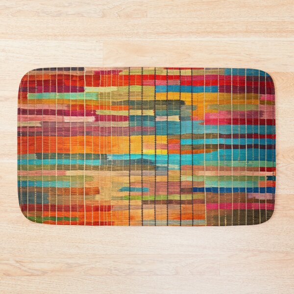 Item preview, Colorful Moroccan Boucherouite Grid Rug designed and sold by GrinGalore.