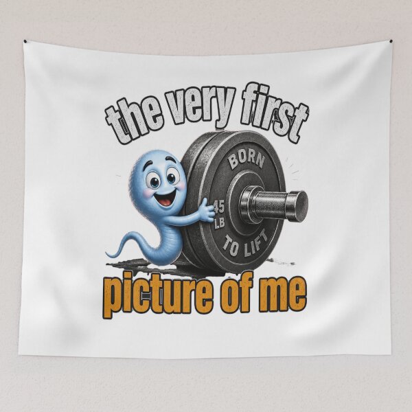 Item preview, The Very First Picture of Me – Funny Weightlifting designed and sold by JansenGS.