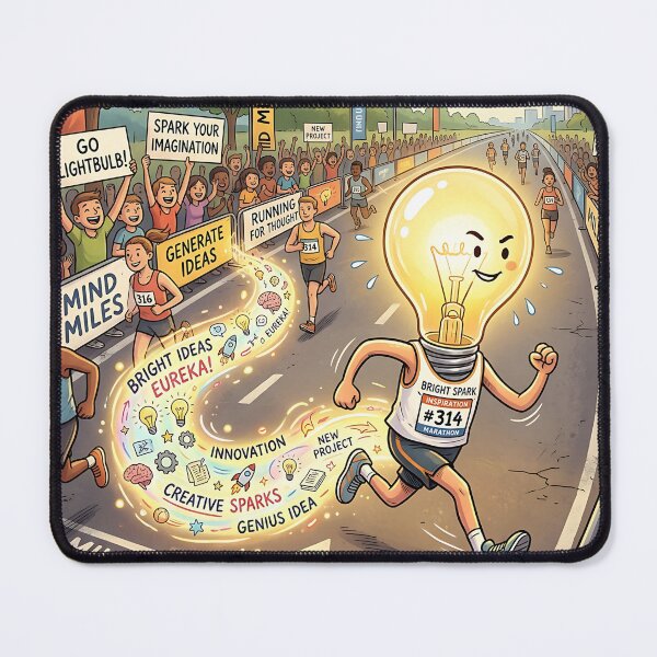 Item preview, Lightbulb Running Idea Marathon Creative Inspiration Art designed and sold by Michaelragheb.