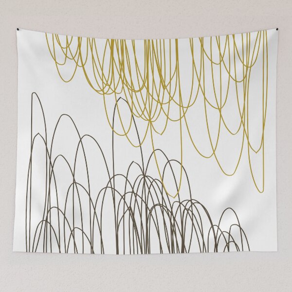 Item preview, The Encounter - Ochre and Charcoal Minimalist Graphic Art designed and sold by artdocaj.