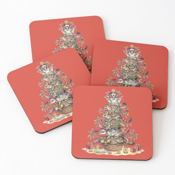 Item preview, Australian Animals Christmas Tree – Whimsical Native Fauna Holiday Art designed and sold by Wennebabs.