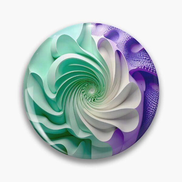 Item preview, Mint Green and Violet Geometric Spiral designed and sold by Vicky Brago-Mitchell®.