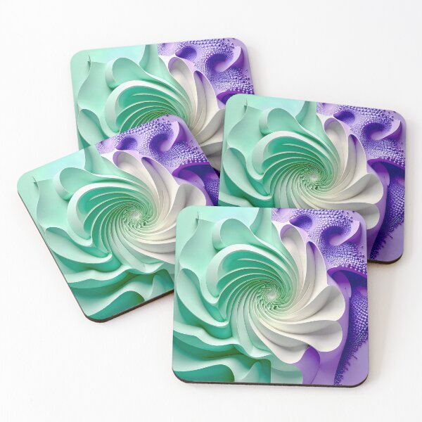 Item preview, Mint Green and Violet Geometric Spiral designed and sold by Vicky Brago-Mitchell®.