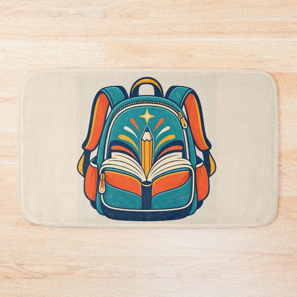 Item preview, Back to School Gift – Retro Backpack, Book and Pencil Design designed and sold by astersgraphics.