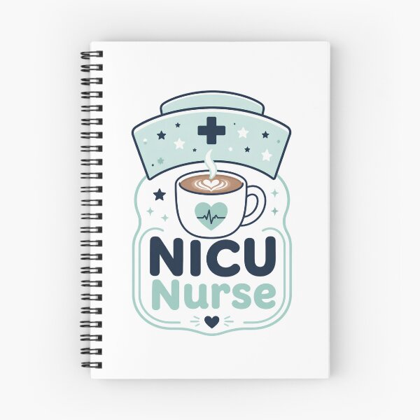 Item preview, NICU Nurse Coffee Cup Stars Badge Design designed and sold by CalmDownZone ⭐️⭐️⭐️⭐️⭐️.