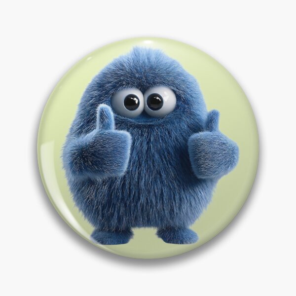 Item preview, Cute Blue Furry Monster Giving Double Thumbs Up designed and sold by DoveArtDesigns.