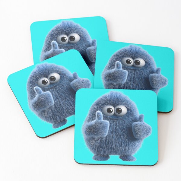 Item preview, Cute Blue Furry Monster Giving Double Thumbs Up designed and sold by DoveArtDesigns.