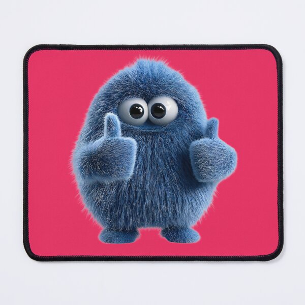 Item preview, Cute Blue Furry Monster Giving Double Thumbs Up designed and sold by DoveArtDesigns.