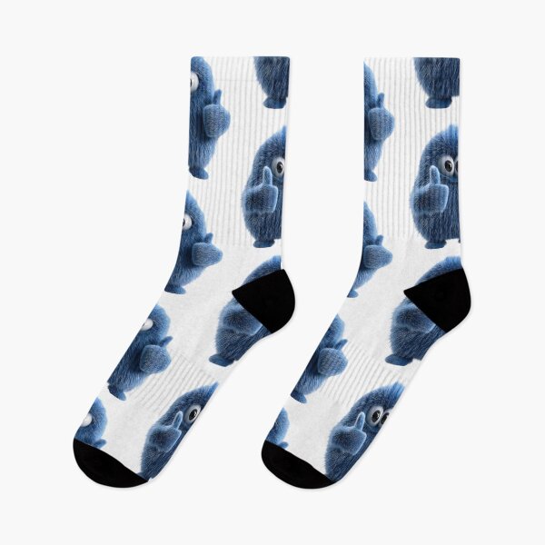 Item preview, Cute Blue Furry Monster Giving Double Thumbs Up designed and sold by DoveArtDesigns.
