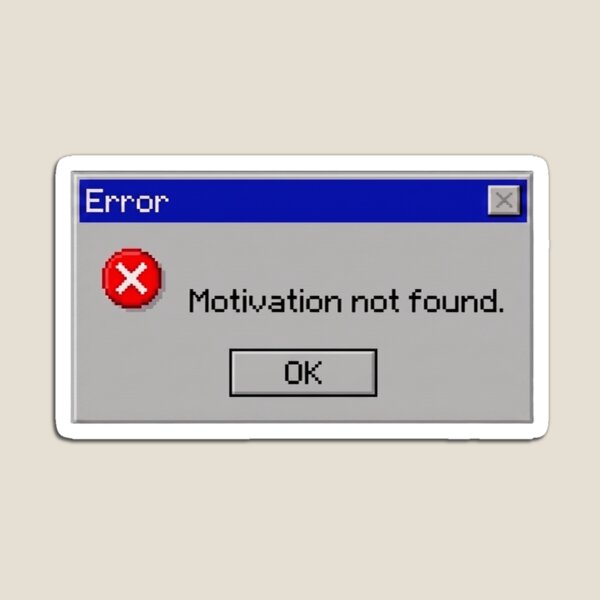 Item preview, Y2K Error Motivation Not Found Retro Computer UI designed and sold by NostalgiaOS.