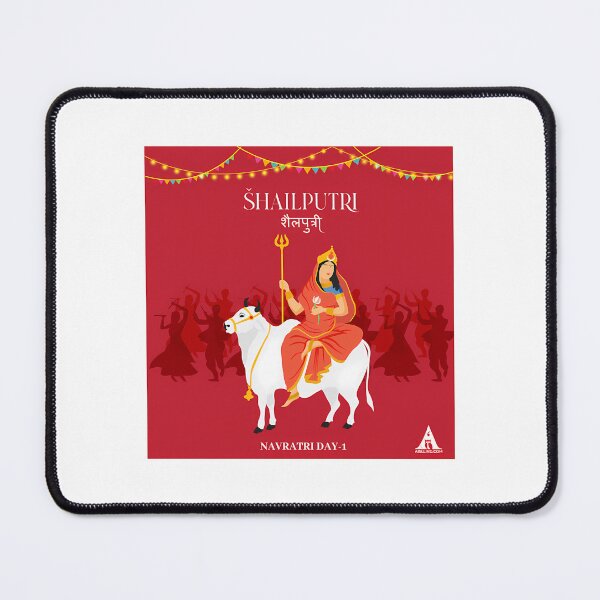 Item preview, Shubh Navratri Poster - Shailputri (Day-1) designed and sold by scale-sdenae.