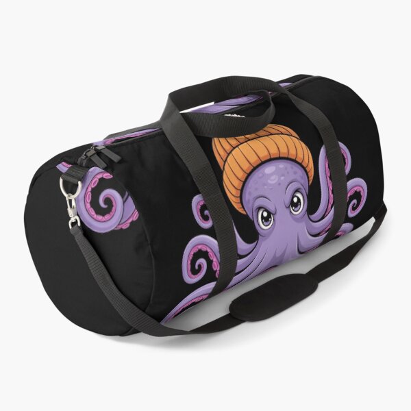 Item preview, Cute Purple Octopus Wearing Orange Beanie – Funny Kawaii Winter Sea Creature Cartoon T-Shirt designed and sold by ZyxDes.