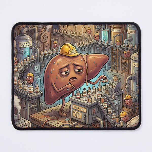 Item preview, Overworked Liver Toxin Filtration Plant Anatomy Humor designed and sold by Michaelragheb.