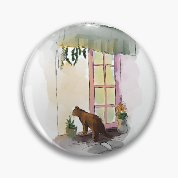Item preview, Cat at Window Watercolor designed and sold by Cheeshka.