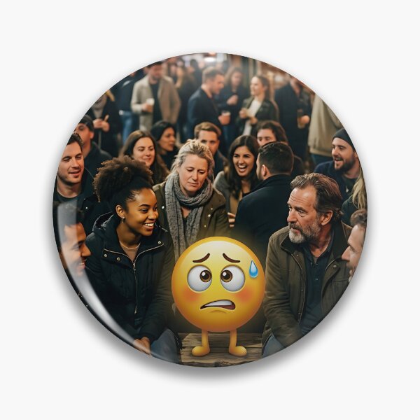 Item preview, Social Anxiety Shy Emoji in Crowded Gathering Art designed and sold by Michaelragheb.
