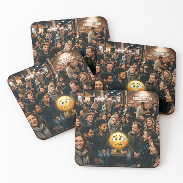 Item preview, Social Anxiety Shy Emoji in Crowded Gathering Art designed and sold by Michaelragheb.