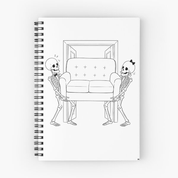 Item preview, Skeleton Couple Moving a Sofa Together designed and sold by Qenlo.