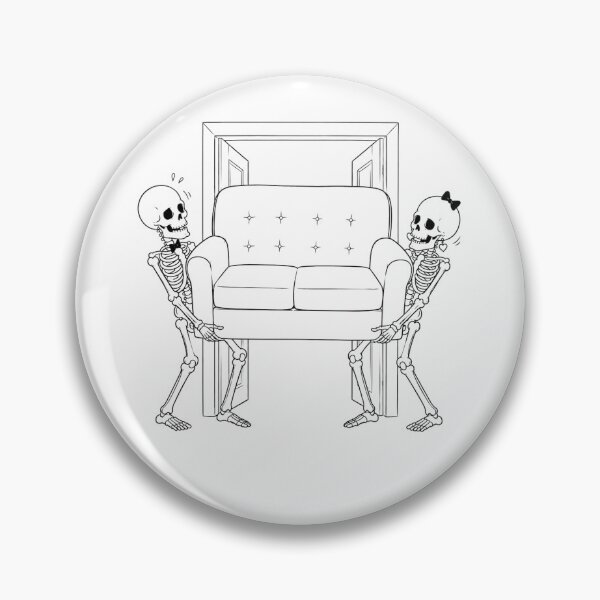 Item preview, Skeleton Couple Moving a Sofa Together designed and sold by Qenlo.