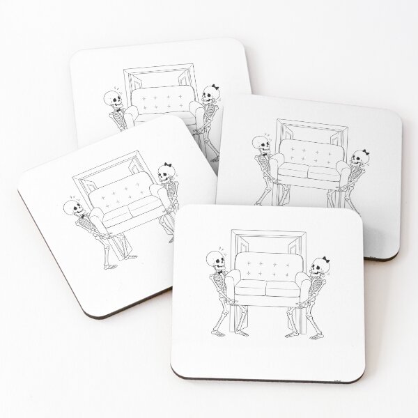 Item preview, Skeleton Couple Moving a Sofa Together designed and sold by Qenlo.
