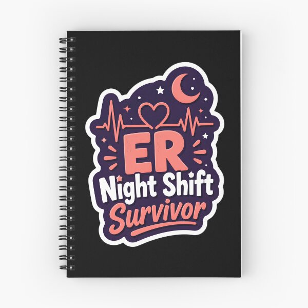 Item preview, ER Night Shift Survivor Heartbeat Moon Design designed and sold by CalmDownZone ⭐️⭐️⭐️⭐️⭐️.