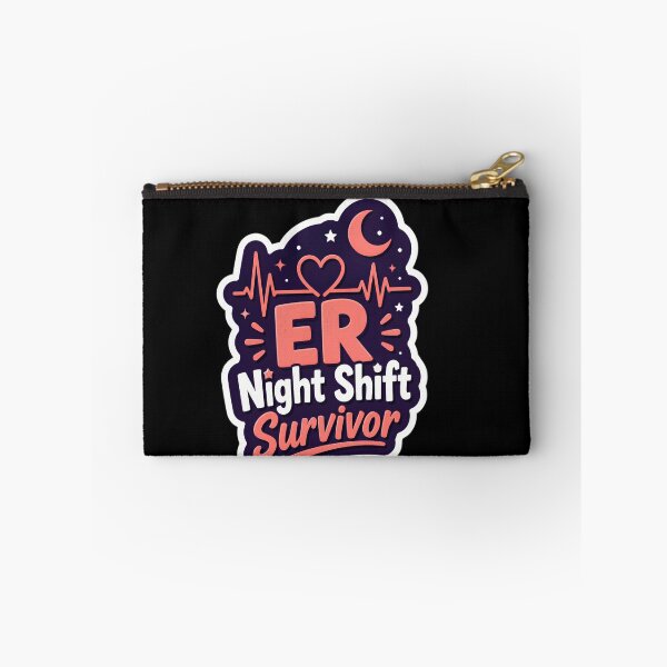 Item preview, ER Night Shift Survivor Heartbeat Moon Design designed and sold by CalmDownZone ⭐️⭐️⭐️⭐️⭐️.