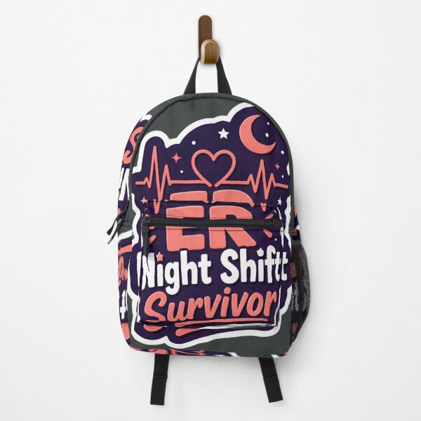 Item preview, ER Night Shift Survivor Heartbeat Moon Design designed and sold by CalmDownZone ⭐️⭐️⭐️⭐️⭐️.