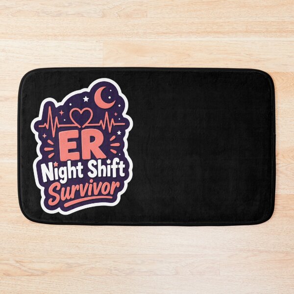 Item preview, ER Night Shift Survivor Heartbeat Moon Design designed and sold by CalmDownZone ⭐️⭐️⭐️⭐️⭐️.