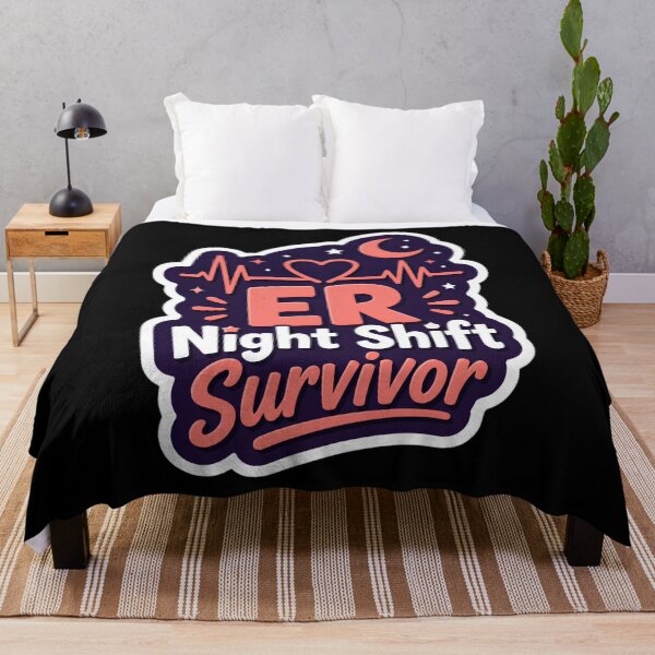 Item preview, ER Night Shift Survivor Heartbeat Moon Design designed and sold by CalmDownZone ⭐️⭐️⭐️⭐️⭐️.
