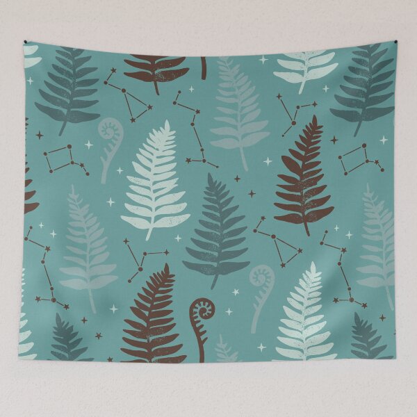 Item preview, Mid Century Ferns and Celestial Constellations Pattern designed and sold by Pattique.