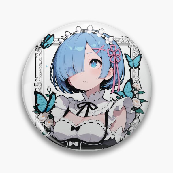 Item preview, Chibi Rem Blue Butterfly Maid Sticker designed and sold by RGB-crayon.