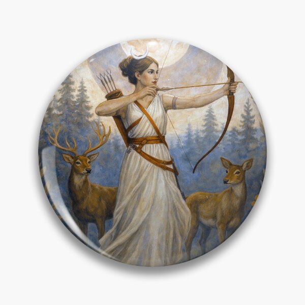 Item preview, Artemis Painting – Greek Moon Goddess and Divine Huntress designed and sold by GalleryKauffeld.