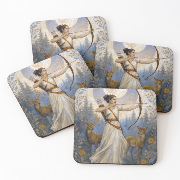 Item preview, Artemis Painting – Greek Moon Goddess and Divine Huntress designed and sold by GalleryKauffeld.