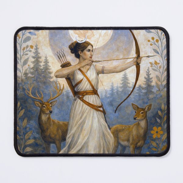 Item preview, Artemis Painting – Greek Moon Goddess and Divine Huntress designed and sold by GalleryKauffeld.